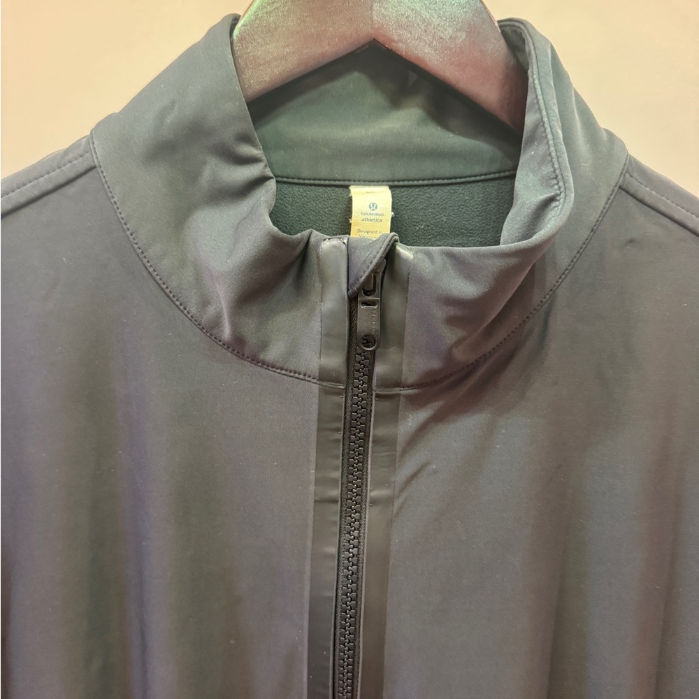 Men's Lululemon spring black full zip nylon warm lined Windbreaker Jacket sz XL - Picture 5 of 6
